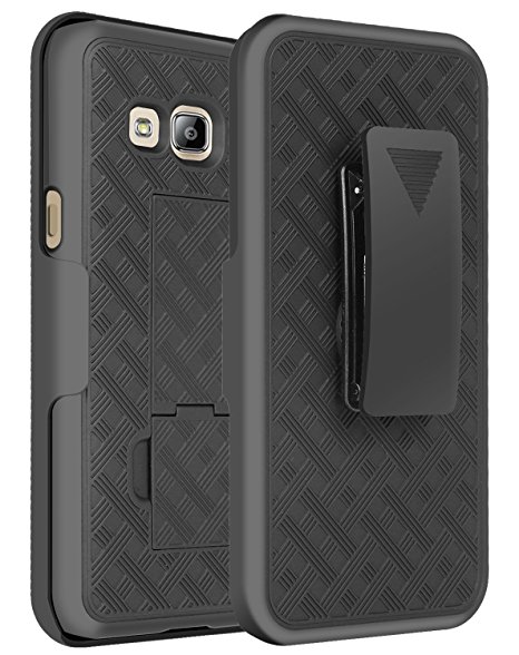 Galaxy J3 Case, Galaxy J3 Holster Case, SGM® Shell Holster Combo Protective Case with Belt Clip Holster For Samsung Galaxy J3   SGM® Microfiber Cleaning Cloth