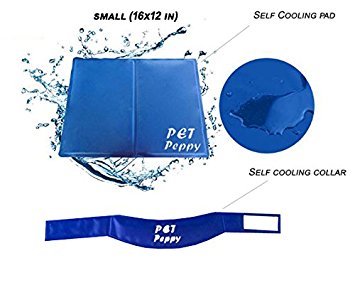 Petpeppy Self Cooling Pressure Activated Pet Bed with Pet Cooling Collar