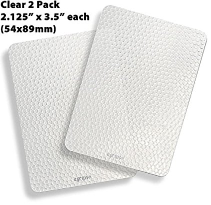 egrips 2.125 X 3.5 Inches (54x89mm) Clear Anti-slip Sticker 2 Pack - Universal Grip Sticker for Mobile Cell Phone, Remote Control, Powerbank, Handheld Device, iPod, iPhone 4 5 6 SE, Samsung Galaxy & Note 4 5 6 7, Nexus, HTC & More - Cleanly Removable Adhesive 2pack