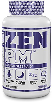 ZEN PM Sleep Aid - Natural Sleeping Pills | Non Habit Forming Insomnia, Anxiety, & Stress Relief Supplement - Improve Mood & Relaxation w/ L-Theanine, 5-HTP, Melatonin, & More - 30 VCaps