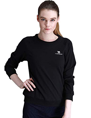 Camel Crown Women’s Breathable Sweatshirt for Running Classic Cotton Long-Sleeve Crew-Neck Pullover Casual Bottoming Shirt