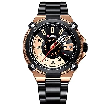 Curren Quartz Chronograph Analogue Brown & Black Men Wrist Watch CR-8345-Brown Black