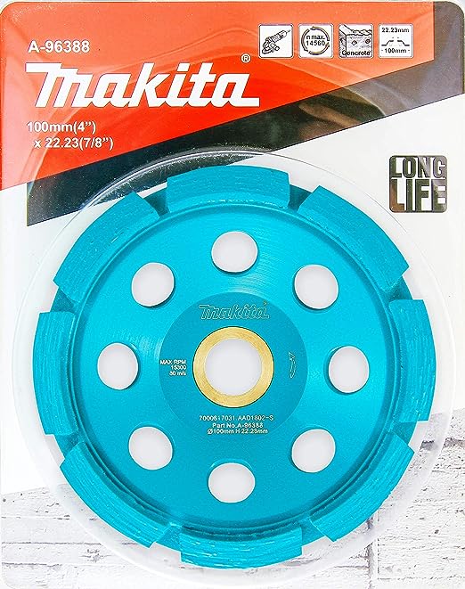 Makita 1 Pack - 4" Diamond Cup Wheel for 4.5"  Grinders - Aggressive Low Vibration Grinding for Concrete & Masonry