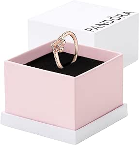 Pandora Sparkling Wishbone Heart Ring - Stackable Ring for Women - Clear Cubic Zirconia - With Gift Box