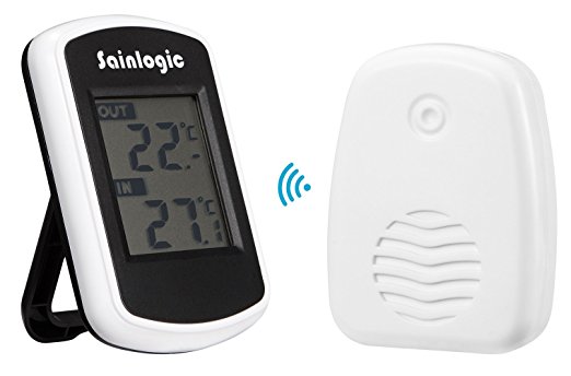 Sainlogic® Wireless Outdoor&Indoor Thermometer, Accurate Reading Digital Temperature with LCD Display for Desk/ Wall/Home/ Office