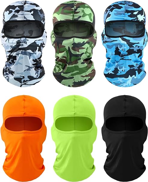 6 Pieces Face Balaclava Ski Mask Cover Winter Ice Silk UV Protection Full Cover for Women Men Outdoor Sports