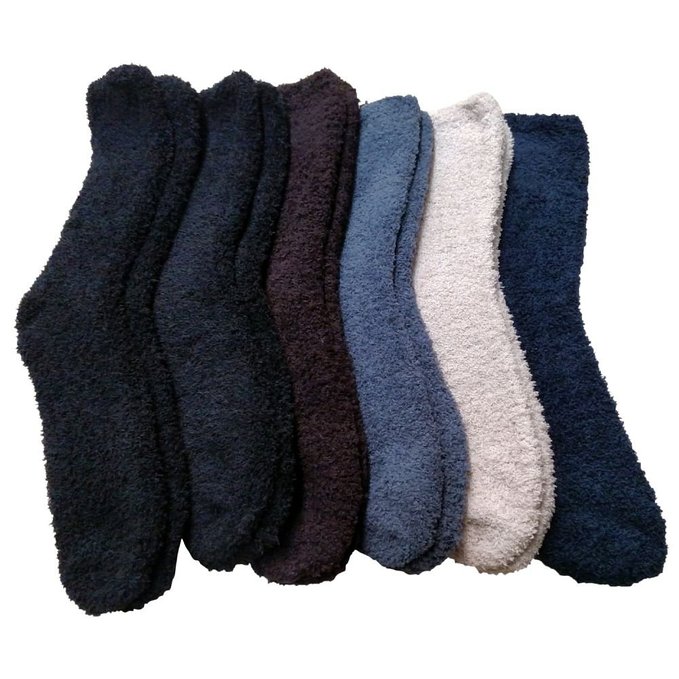 6 Pairs Of excell Mens Soft Warm Fuzzy Socks