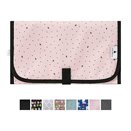 Baby Portable Changing Pad,Diaper Bag Changing Mat,Travel Changing Station,Compact and Waterproof,Pink