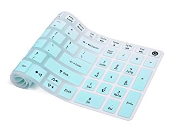 Keyboard Cover Skin for Acer Aspire E15 E5-576 E5-576G E5-575 E5-573G ES15 ES1-572 / Aspire E 17 E5-772G / Aspire V15 VN7-592G/V17 VN7-792G/F15 F5-571 F5-573G / Aspire A315 A515 A517 A715, Ombre Mint