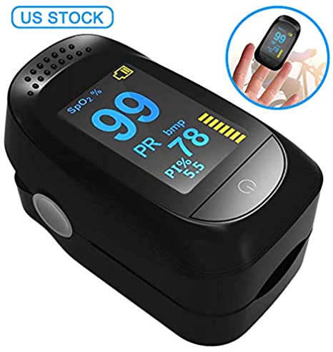 Flowmist Fingertip Oximeter Blood Measure Oxygen Saturation Monitor, Pulse PR Heart Rate Monitors and Spo2 Reading Oxygen Meter with Finger Plethysmograph and Perfusion Indicator