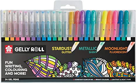 Sakura Gelly Roll Set of 24 Gel Pens, Stardust - Metallic - Moonlight