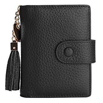 Women's Mini Credit Card Case Wallet with ID Window and Zipper Holder purse ID Wallet