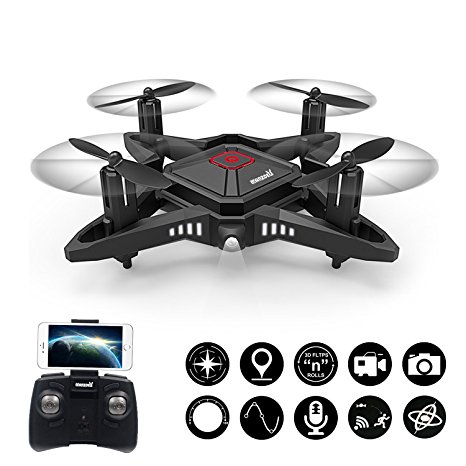 Foldable Mini RC Drone 2.4Ghz 6-Axis gyro Nano Quadcopter with HD Camera, Altitude Hold, 3D Flips, LED Lights, One Key Return and Headless Mode Drones for Beginners …