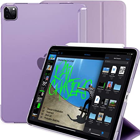 KHOMO iPad Pro 11 Case 2nd Generation 2020 - Dual Hybrid See Through Series - Supports Pencil Charging - Purple