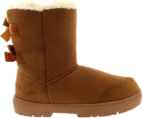 Holly Womens Twin Bow Tall Classic Waterproof Winter Rain Snow Boots