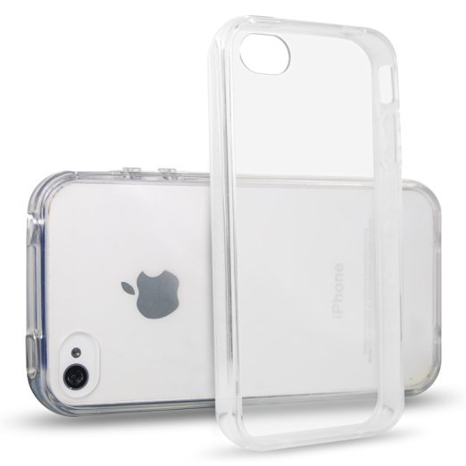 iPhone 4 Case, JETech iPhone 4 4s Case Bumper Shock-Absorption Bumper and Anti-Scratch Clear Back for Apple iPhone 4/4s (Clear) - 0510