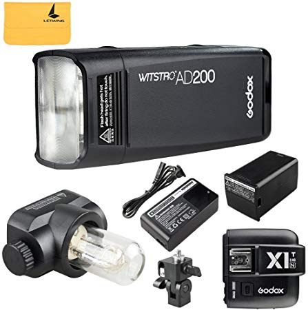 GODOX AD200 TTL 2.4G HSS 1/8000s Pocket Flash Light Double Head 200Ws with 2900mAh Lithium Battery Flashlight Flash Lightning GODOX X1T-N TTL 2.4 G Wireless Flash Trigger Transmitter For Nikon Cameras