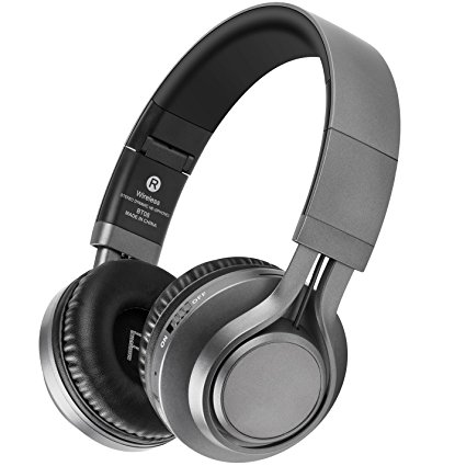 Bluetooth Headphone, Hi-Fi Stereo Wireless Over Ear Headphones, TF Card Mp3 Player Fm Radio Headsets with Mic, Noise Cancelling, Strong Bass, Foldable, Portable, Picun BT-08 (Gray)