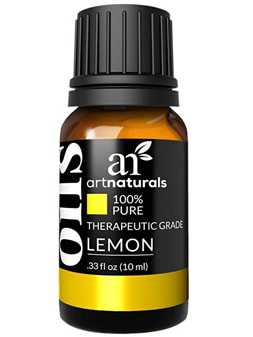 ArtNaturals 100% Pure Lemon Essential Oil - (.33 Fl Oz / 10ml) - Undiluted Therapeutic Grade - Cleanse Uplift and Focus - Therapeutic Grade Citrus Scent For Skin, Cleaning and Aromatherapy Diffuser