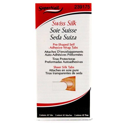 Supernail Swiss Silk Wrap Self-Adhesive Tabs, 40 Count