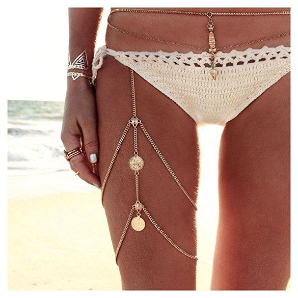 Chic Vintage Coin Multilayer Boho Thigh Leg Chain Bohemia Jewelry Accessory 1PC