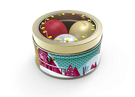 EOS Limited Edition Holiday 2018 Lip Balm Set of 3 - First Snow, Fireside Chai, Pomegranate Raspberry