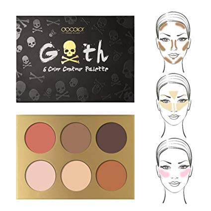 Docolor Cosmetics Contour Makeup Palette 6 Colors Set for Sculpting, Shading and Brightening Your Skin, Contouring Foundation/Concealer Palette - Vegan,Cruelty Free & Hypoallergenic,Light to Medium