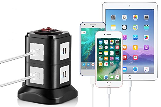 Electronic Charging Station by Yubi Power - 16 Port Universal USB - Tower Device Charging Station for Apple IPhone, Android Devices, & other USB Compatible Devices. Magnetic Base& Auto-adjust Charging