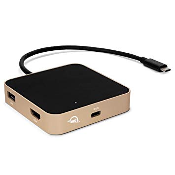 OWC USB-C Travel Dock, 5 port with USB 3.1, HDMI, SD Card, and 60W power pass through, Gold