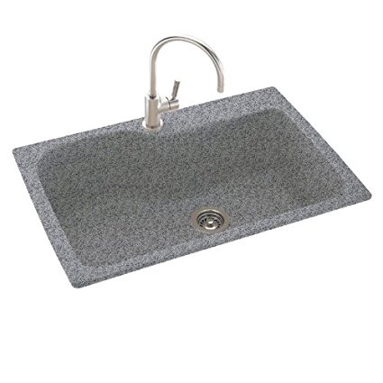 Swanstone KSSB-3322.042 33-Inch by 22-Inch Large Single Bowl Kitchen Sink, Gray Granite