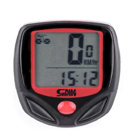 WNOSH Bicycle Bike Cycle Cycling Computer LCD Odometer Speedometer Stopwatch Speed meter