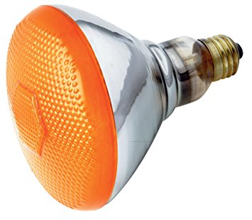 Satco S4425 100 Watt BR38 Incandescent 120 Volt Medium Base Light Bulb, Amber