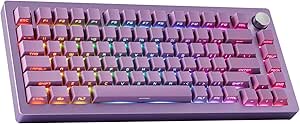 EPOMAKER Tide75 Upgraded QMK/VIA Wireless Gaming Keyboard, 75% Aluminum Mechanical Keyboard, Hot-Swap Creamy Keyboard with FR4 Plate, Bluetooth/2.4Ghz/USB-C, RGB Backlit, NKRO (Purple)