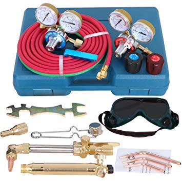 ZENY NEW Portable Gas Welding Cutting Torch Kit w/Hose, Oxy Acetylene Brazing Professional Set with Goggles & Case