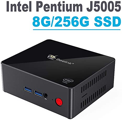 Beelink X55 Mini PC, 8G /256G,Intel Pentium J5005 Processor(4M Cache, up to 2.80 GHz) Windows 10 (64 bits) Computer/Support Playback 4K 60FPS/WiFi 2.4 5.8GHz /1000Mbps LAN/BT 4.0