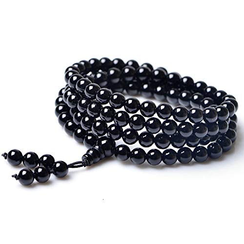 AmorWing 108 Mala Beads Prayer Bracelet Japa Mala Semi Precious Stone Necklaces for Men Women