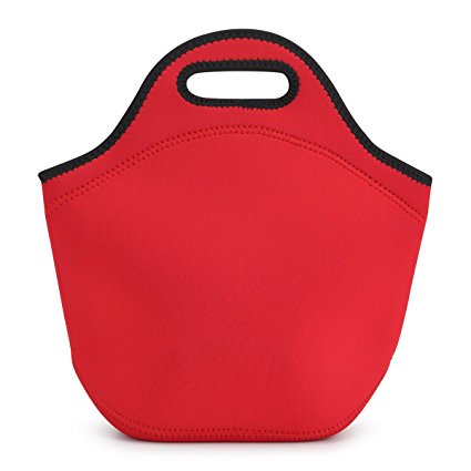 Lunch Bag, LeadTry Neoprene Picnic Lunch Tote Insulated Lunch Box Food Container Insulated Lunch Bag (Red)