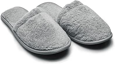 Arus Men's Cotton Slippers Turkish Terry Cloth for Spa and Bath