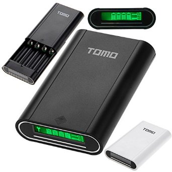 Aurabuy Tomo Smart 4 X 18650 External Battery Charger Power Bank with LCD Display - Black