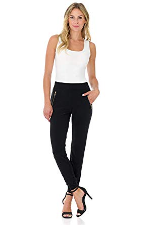 Rekucci Travel in Style - Women's Soft Chic Pant with Zipper Pockets