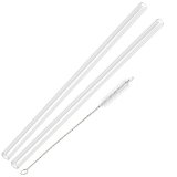 Hummingbird Glass Straws Straight 10 inch x 95 mm Handmade in USA Smoothie and Juice Reusable Straw With Cleaning Brush 2 Pack of Clear