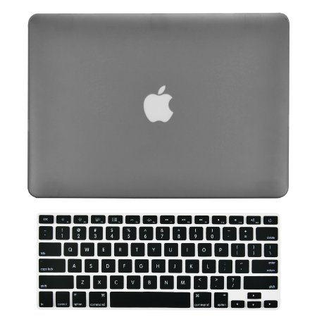 TOP CASE - 2 in 1 Bundle Deal Air 13-Inch Rubberized Hard Case Cover and Matching Color Keyboard Cover for Macbook Air 13" (A1369 and A1466) with TopCase Mouse Pad - Gray