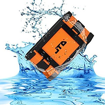 JTD ® Armor Portable Bluetooth 4.0 Speaker (Orange) 5W Strong Drive/Passive Radiator for Rich Immersive Sound, Waterproof Shockproof and Dustproof Outdoor/Shower Speaker 3.5mm input with Emergency Power Supply