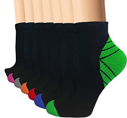 Compression Socks Plantar Fasciitis for Women Men (3/5/7 Pack), 8-15 mmhg Athletic Sock Arch Support Flight Travel Nurses