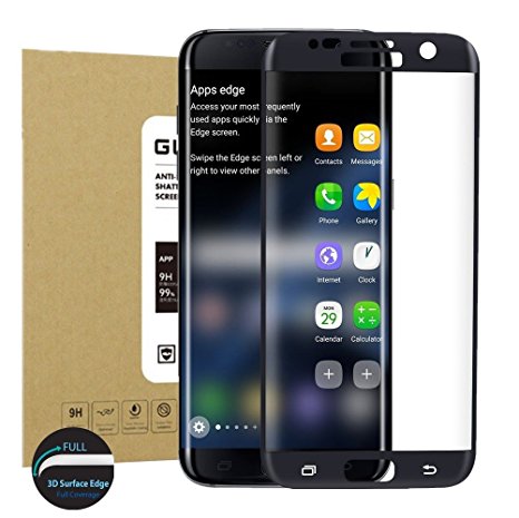 Galaxy S7 Glass Screen Protector,Acoverbest[Full Coverage]Tempered Glass for Samsung Galaxy S7 [3D Curve][9H Hardness][Anti-Scratch][Bubble Free][Ultimate Clarity](Black)