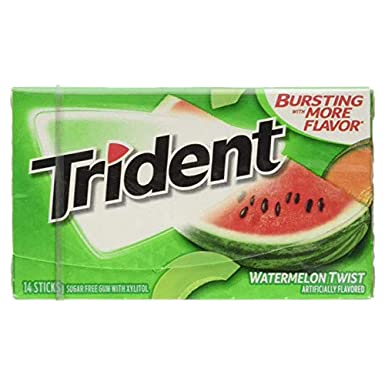 Trident Sugar Free Chewing Gum Watermelon Twist, 14 Sticks, 26 g