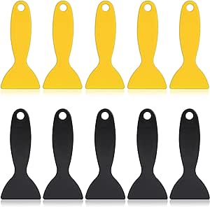 10 Pcs Plastic Scraper,Plastic Spatula Paint Scrapers Flexible Resin Scraper Putty Knife Air Bubble Remover Sticker Installation Tool for 3D Printing Resin Removal,Spackling,Patching,Decal,Wallpaper