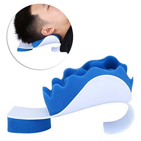 Neck and Shoulder Relaxer, Real Ease Neck Support Muscle Pain Relief Tension Jaw Release Massage Traction Pillow Chiropractic Therapy for Student Worker