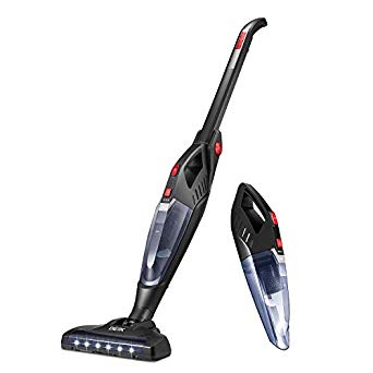 Vacuum Cleaner, Cordless Vacuum Cleaner 2 in 1, 22.2V Powerful Suction, Long-Lasting, Stick Vacuum with LED Motor Brush and 2200mAh Li-ion Rechargeable Battery, by DEIK