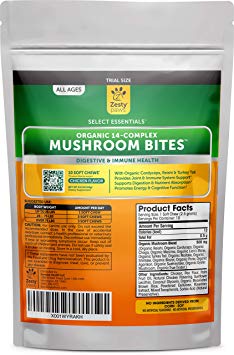 Organic Mushroom Chewable Treats for Dogs - For Dog Hip & Joint Health   Digestive & Immune Support - 14 Mushrooms Complex with Shiitake, Lion's Mane & Turkey Tail   Vitamins & Minerals - 90 Count